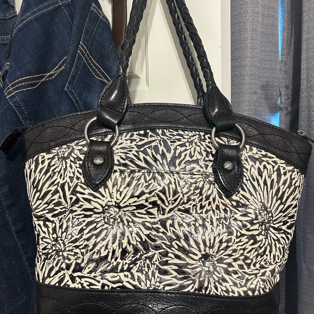 Patricia Nash Black and Cream Floral Tote - Picture 2 of 8
